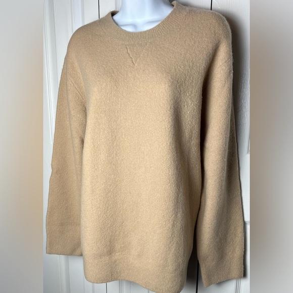 COS Sweater Yak Wool Pullover Crewneck Tan Beige Relaxed Fit Medium - Picture 7 of 9